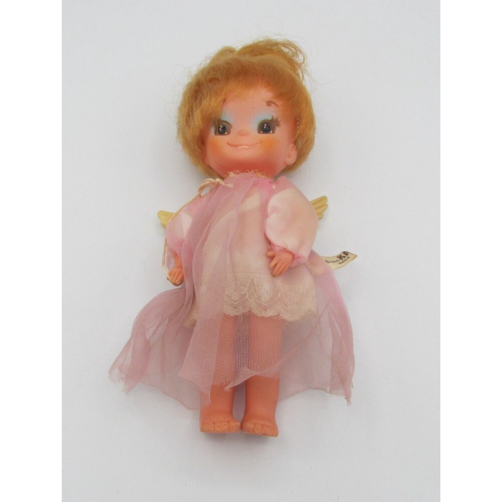 Vintage 1969 Kamar Angel Doll With Wings 8 inch Made In Japan Pink underclothes